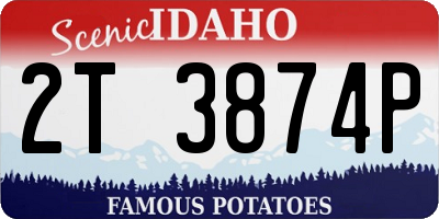ID license plate 2T3874P