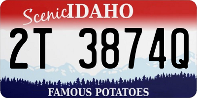 ID license plate 2T3874Q