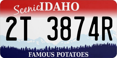 ID license plate 2T3874R