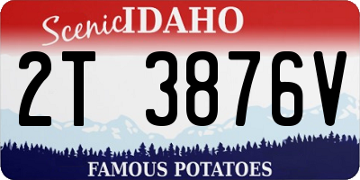 ID license plate 2T3876V