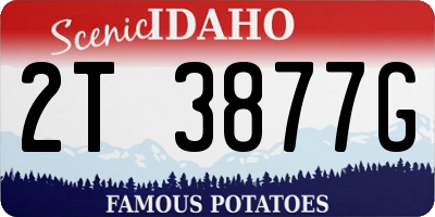 ID license plate 2T3877G