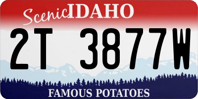 ID license plate 2T3877W