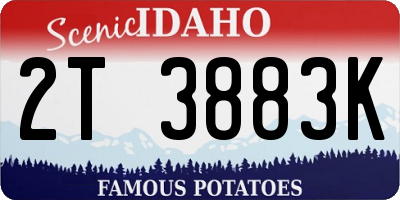 ID license plate 2T3883K