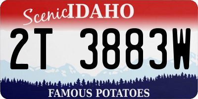 ID license plate 2T3883W