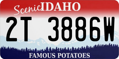 ID license plate 2T3886W