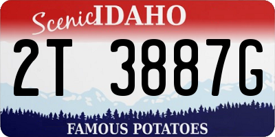 ID license plate 2T3887G
