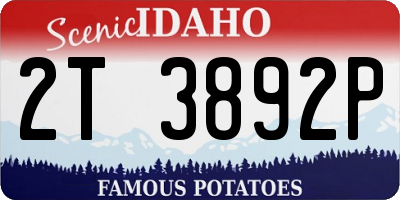 ID license plate 2T3892P