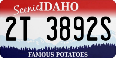 ID license plate 2T3892S