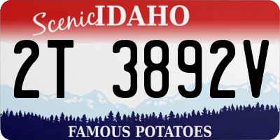 ID license plate 2T3892V