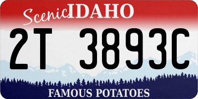 ID license plate 2T3893C