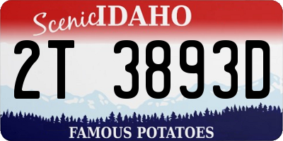 ID license plate 2T3893D