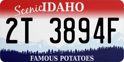 ID license plate 2T3894F