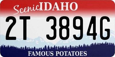 ID license plate 2T3894G