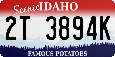 ID license plate 2T3894K
