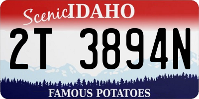 ID license plate 2T3894N