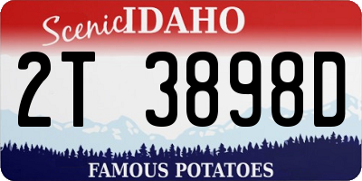 ID license plate 2T3898D