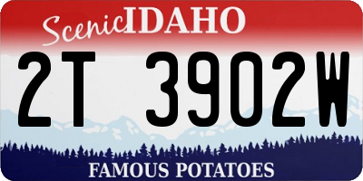 ID license plate 2T3902W