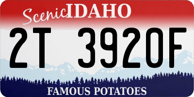 ID license plate 2T3920F