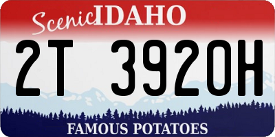 ID license plate 2T3920H