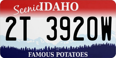 ID license plate 2T3920W