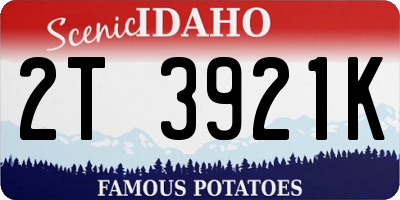 ID license plate 2T3921K