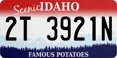 ID license plate 2T3921N