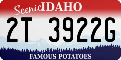 ID license plate 2T3922G