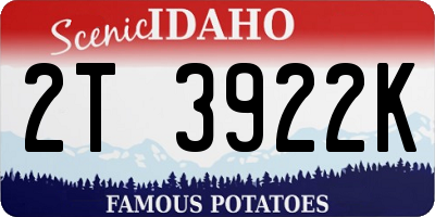 ID license plate 2T3922K