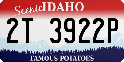 ID license plate 2T3922P