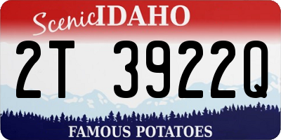 ID license plate 2T3922Q