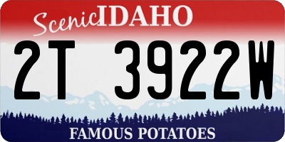 ID license plate 2T3922W