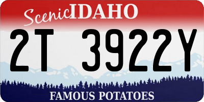 ID license plate 2T3922Y