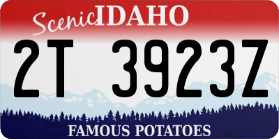 ID license plate 2T3923Z