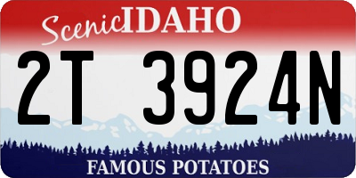 ID license plate 2T3924N