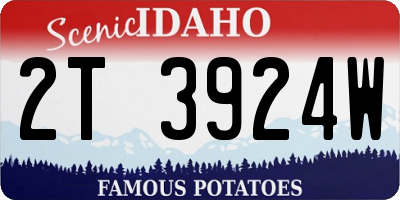 ID license plate 2T3924W