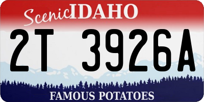ID license plate 2T3926A