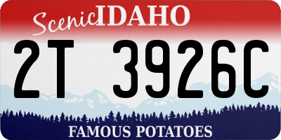 ID license plate 2T3926C
