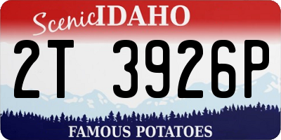 ID license plate 2T3926P