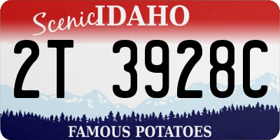 ID license plate 2T3928C
