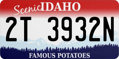 ID license plate 2T3932N