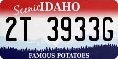 ID license plate 2T3933G