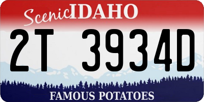ID license plate 2T3934D