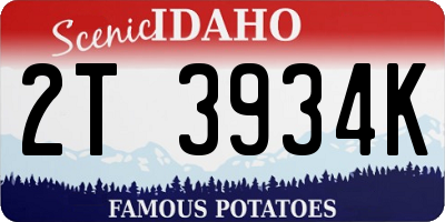 ID license plate 2T3934K