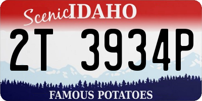 ID license plate 2T3934P