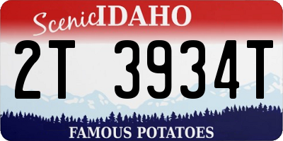 ID license plate 2T3934T