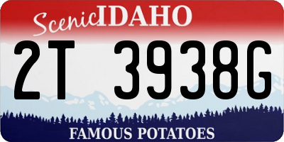 ID license plate 2T3938G