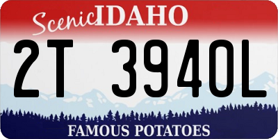 ID license plate 2T3940L