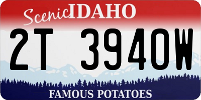 ID license plate 2T3940W