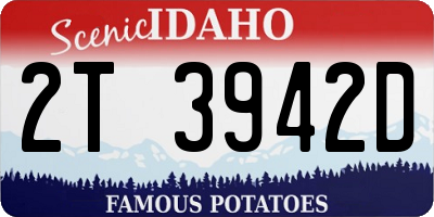 ID license plate 2T3942D