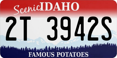 ID license plate 2T3942S